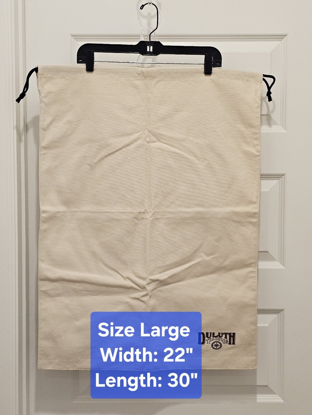 Duluth Trading Co Large Heavy Canvas Drawstring Bag, Flawless Exterior